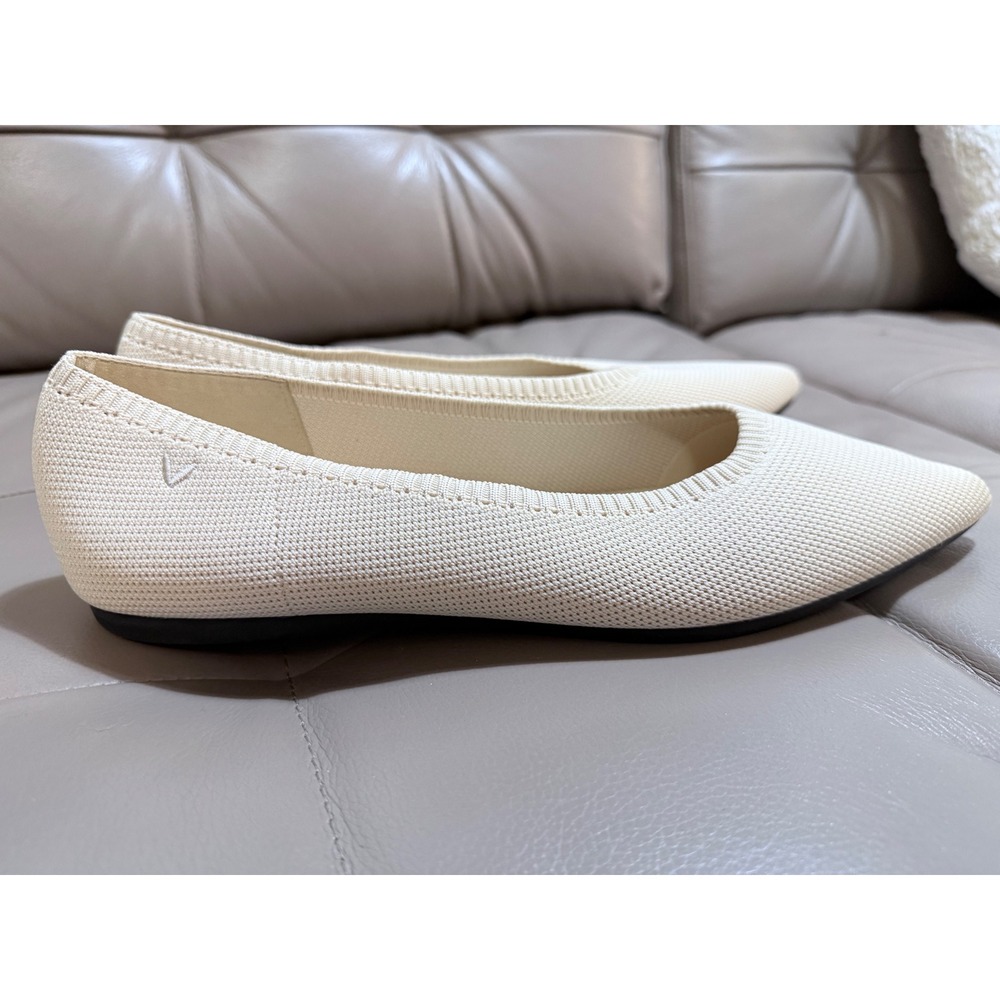 Vivaia Ballet Flats Aria 5.0 Pointed Toe Cream Ivory Knit Shoes Womens 43 - Picture 4 of 7